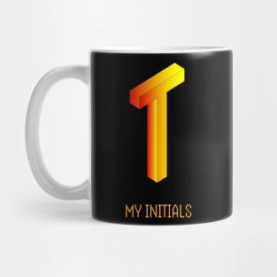 Letter T Initials Unique Name T-Shirt Mug